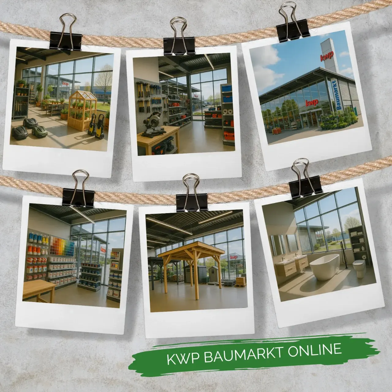 Fotocollage mit Ideen und Produkten rund um Haus und Garten von kwp Baumarkt