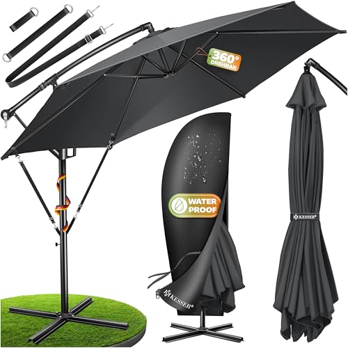 KESSER Ampelschirm 350 cm mit Kurbel