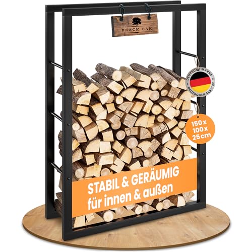 BLACK OAK Kaminholzregal JACK 150 x 100 x 25 cm