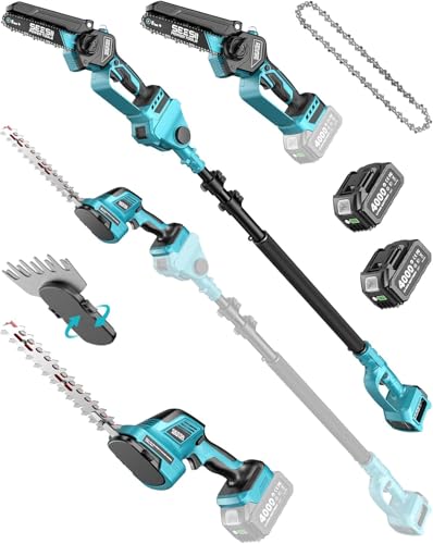 Seesii 6-in-1 Akku-Hochentaster & Heckenschere-Set