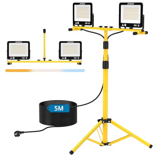 AUTOUTLET LED Baustrahler mit Stativ 2x100W